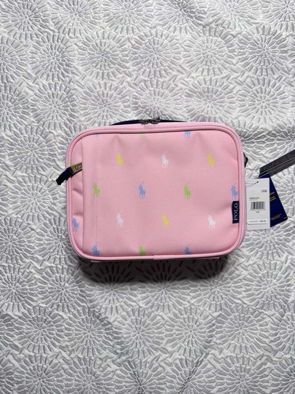 Polo Ralph Lauren Multi Pony Insulated Canvas Lunch Tote Pink